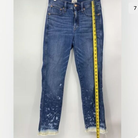 I.Crew 9" Vintage Straight Denim Bleached Raw Heam - Picture 5 of 6
